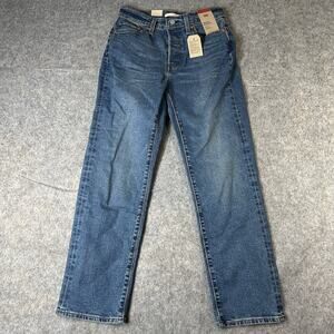 Levi’s Wedgie Straight Womens 28 Medium Wash Denim Button Fly